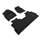 ELEGANT Floor Mat; 3 pc.; 1st/2nd Row; Front and Rear; Black;