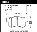 Street Brake Pads Rear Honda HP Plus - Hawk Performance HB145N.570