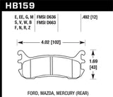 HP Plus Disc Brake Pad; 0.492 Thickness; - Hawk Performance HB159N.492