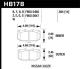 HP Plus Disc Brake Pad; 0.564 Thickness; - Hawk Performance HB178N.564