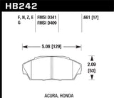 HPS Disc Brake Pad; 0.661 Thickness; - Hawk Performance HB242F.661