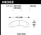 LTS Disc Brake Pad; 0.700 Thickness; - Hawk Performance HB302Y.700