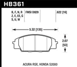 Street Brake Pads Front RSX / S2000 HP Plus - Hawk Performance HB361N.622