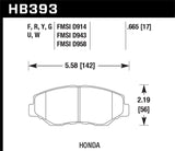 HPS Disc Brake Pad; 0.665 Thickness; - Hawk Performance HB393F.665