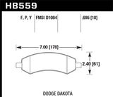 LTS Disc Brake Pad; 0.695 Thickness; - Hawk Performance HB559Y.695