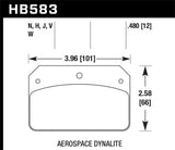 DR-97 Disc Brake Pad; 0.480 Thickness; Fits Aerospace Dynalite w/0.218 in. Hole; - Hawk Performance HB583J.480