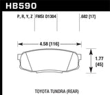 LTS Disc Brake Pad; 0.682 Thickness; - Hawk Performance HB590Y.682