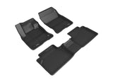 KAGU Floor Mat; Black; 3 pc.; Front and Rear;