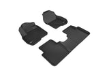 KAGU Floor Mat; Black; 3 pc.; 2 pc. Front Row; 1 pc. 2nd Row;