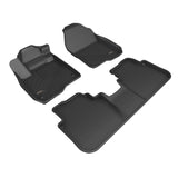 KAGU Floor Mat; Black; 3 pc.; 2 pc. Front Row; 1 pc. 2nd Row;