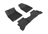 KAGU Floor Mat; Black; 3 pc.; Front and Rear;