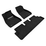 ELEGANT Floor Mat; 3 pc.; 1st/2nd Row; Front and Rear; Black;