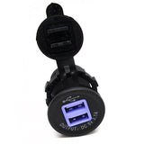 2 Port USB Socket 3.1A Input: DC12V/24V Output: DC5V 3.1A totally 4led inside - Race Sport RS50884